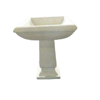 China Easy To Move And Clean Wholesale Clear Handmade Square Cement Bird Bath For Garden for sale