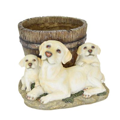 China Easy To Move And Clean Wholesale Cheap Garden Three Dog Barrel Flower Pot for sale