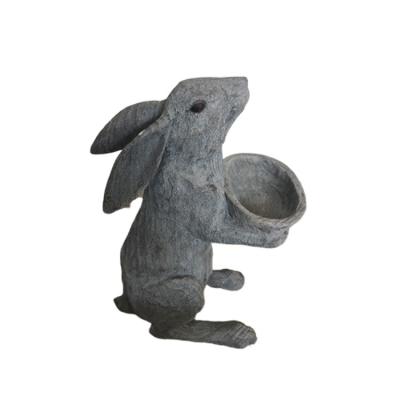 China Easy to Move and Clean Outdoor Resin Bunny Rabbit Statue Garden Decorations for sale