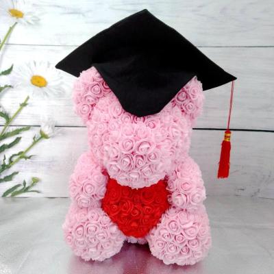 China Chinese Gift Factory Graduation Bear Teddy Bear Forever Rose Flower Gift Box For Wholesale for sale