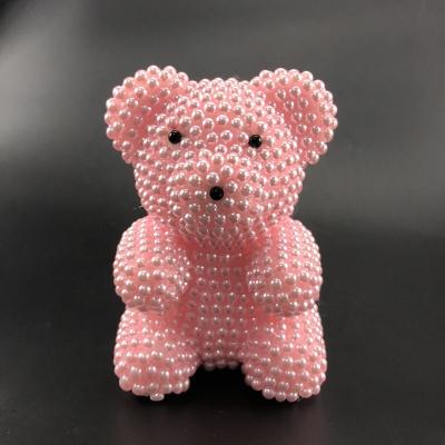 China Bear design 2019 new pearl bear 20cm 25cm pearl bear artificial teddy bear roses 40cm foam rose for sale