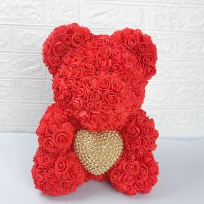 China Gift Rose Bear Diamond Pearl Teddy Bear Toy With Gift Box 25cm 40cm 60cm 70cm for sale