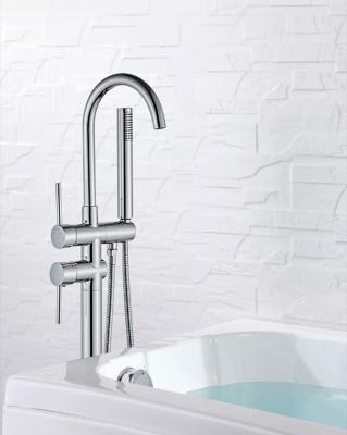 China Without Slide Bar Hot Selling 5 Star Hotel Standard Luxury Chrome-plated bathtub faucet brass freestanding bathtub shower faucet for sale