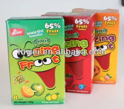 China 65% fruit block zim center filled fruity gummy jelly for sale