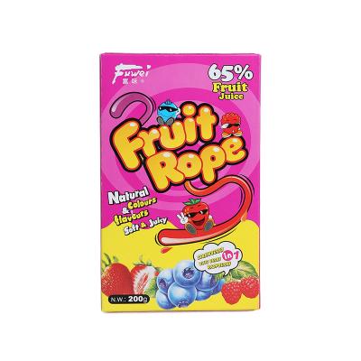 China 65% Sweet Flavor Rope Fruit Juice Top Selling Fruit Gummy Candy for sale