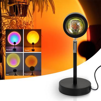 China Modern Modern Sunset Projection Table Lamp SL01 Wall Background For Bed Room RGB LED Sunset Floor Light Night Projector Lamp for sale