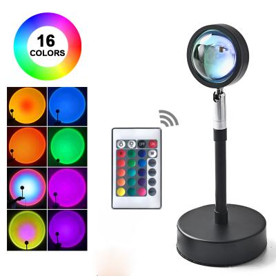 China Modern 16 Colors Sunset Projection Lamp Rainbow RGB Sunset Lamp Led Light Atmosphere Usb Desk Lamp For Home Lighting Night Lights bedroom decor for sale