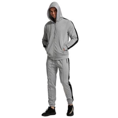 China Men's Solid Color Breathable Wholesale Long Sleeve Zipper Up Hoodie And Jogger Set Casual Men 2 Piece Set for sale