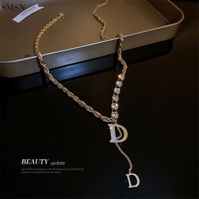 China Wholesale FASHIONABLE Antique English Individual Name Letter D Necklace Cuba Stainless Steel Necklace Custom Made Woman for sale