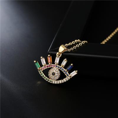 China Trendy Statistical Cool Jewelry Stone Crystal Quartz Resin Natural Devil Eye Necklace Pendant Necklace For Girls for sale