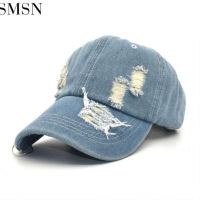 China New Arrival AOMEI Image 2021 Spring Fashion Sun Visor Autumn Demin Hoop Hole Baseball Hats for sale