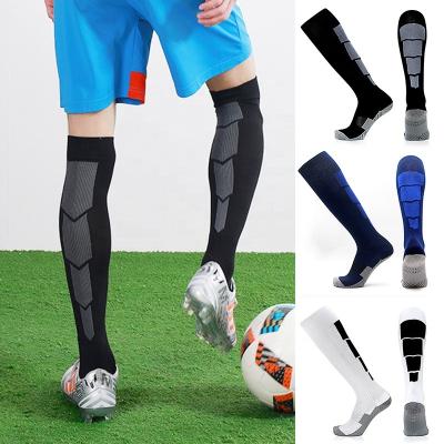 China Breathable Antiseptic Deodorization Football Match Nylon Tube Long Socks Football Socks for sale