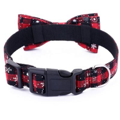 China Sustainable Christmas Pet Product Supplies Adjustable Neck Strap Dog Collar Bow Tie Pet for sale