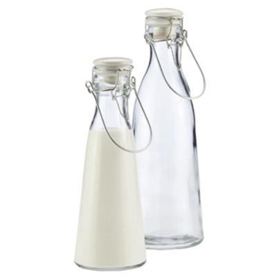 China Mini Wine Glass Milk Bottles With Metal Lids Glass Bottles Supplie Custom for sale