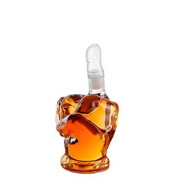 China Beverage Middle Finger Glass Bottles For Brandy Vodka Whiskey Wine Bottles Glass Bottle 1000ml for sale