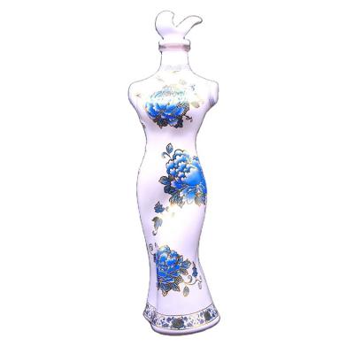 China 500ml Wine Women Shaped Glass Wine Bottle Glass Liquor Bottle for sale