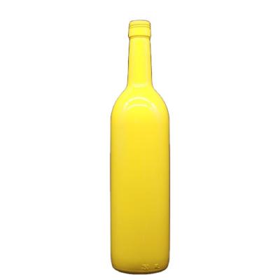 China 750ml Empty Yellow Glass Beverage Wine Bottle For Sale for sale