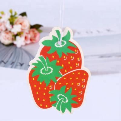 China Tree Shape Eco-Friendly Custom Tree Car Air Freshener Popular Paper Hanging Fruit Car Paperboard Air Freshener Absorbent Cotton for sale