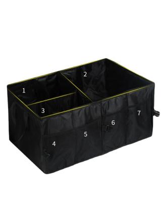 China Car Trunk Storage Box Extra Large Folding Organizer 3 Compartments Car Seat Organizer Home Seat Organizer for sale