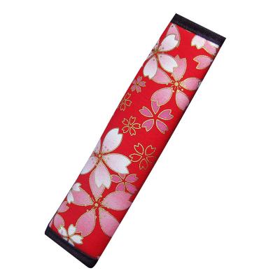 China Cherry Blossom Plum Blossom Print Car Seat Belt Durable High Quality Comfortable Ethnic Style Shoulder Pads for sale