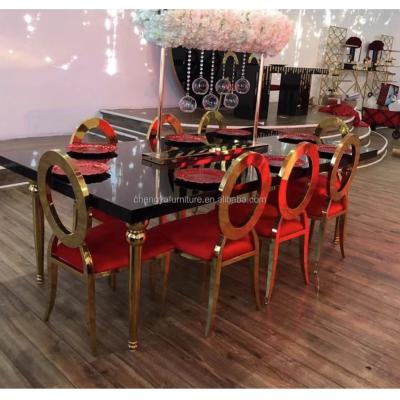 China Modern Rectangle Mirror Black Luxury Dining Tables For Wedding Events for sale