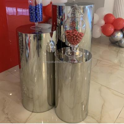 China Silver wedding party event decoration stainless steel cake table decor decoration table wedding events for sale