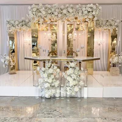 China Elegant Acrylic PVC+Acrylic Panel Stand Display Party Baby Shower Arch Wedding Backdrop for sale