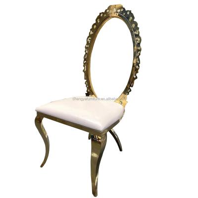 China Modern Golden Stainless Steel With Acrylic Back Wedding Chair for sale