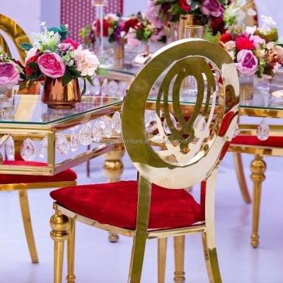 China Modern Luxury Stainless Steel Gold Party Chairs For Wedding for sale