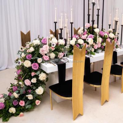 China New Design Modern Stainless Steel High Back Banquet Chairs For Wedding for sale