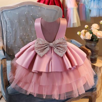 China Latest Baige Kids Clothing Sleeveless Hot Selling Party Dress For Babies L1966XZ for sale