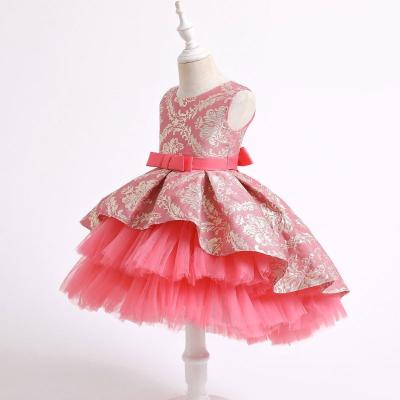 China High Quality Washable Bridesmaid Party Dress Kids Wedding Ball Gown Kids Fluffy Formal Dress 2171 for sale