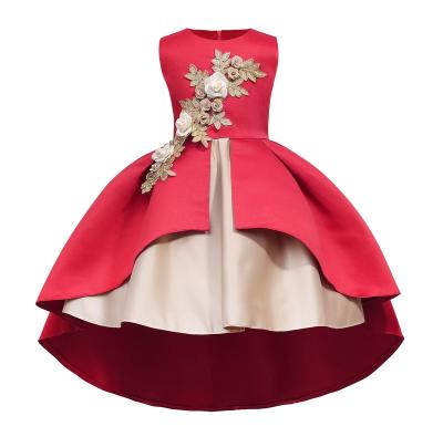 China Anti-wrinkle 3D Flower Boutique Toddler Layered Princess Sleeveless Dress Party Clothes For Kids Birthday for sale