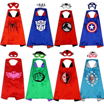 China Genuine/Safe/Attractive Party Cartoon Dress Up Double Sided Cloak Superhero Cape With Mask for sale