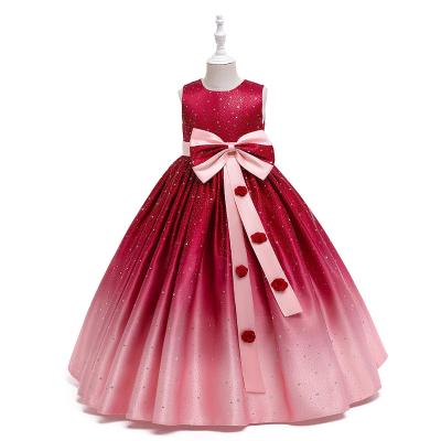 China Wholesale Washable Gradient Color Kids Costumes For Girls Party Wedding Birthday Flower Girl Dress Ball Gown Dress for sale