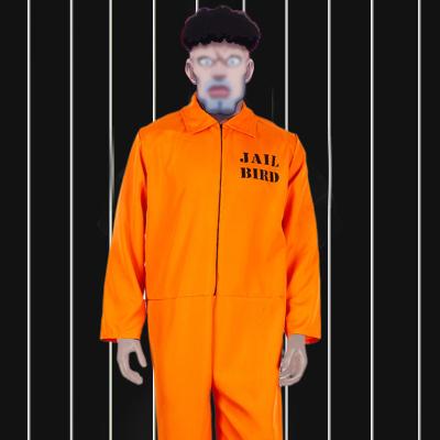 China Orange Halloween Comfortable Adult Prisoner Party Role Play Role Play Cosplay Costume Prisoner Uniform For Men for sale