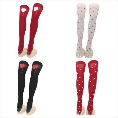 China Anti-skid Valentine Dating Heart Tight Stockings Halloween Cosplay Gaiters Over The Knee Stockings for sale