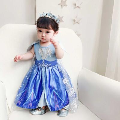 China Girl Cosplay Princess Elsa Anna Role Play Dress Little Bat Wing Sleeve Baige Design The New Costume Christmas Party Birthday Dress BX1730 for sale