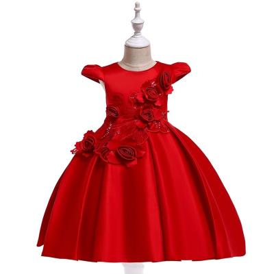 China New Breathable Baige Fashion Bridesmaid Dress Party Birthday Wedding Princess Toddler Babies Clothes Children Kids Girl Dresses L5070 for sale