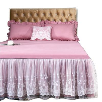 China Home Princess Style Single Simmons Double Lace Bed Skirt Bedspread Spring Ruffled Cotton Non-Slip Bedspread for sale