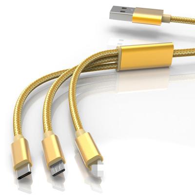 China Multi Function Data Transfer Cable 3 In 1 Charging Cable PVC Data Usb Cable Cheap Price Usb Cable In Mobile Phone For Iphone For Xiaomi For Huawei for sale