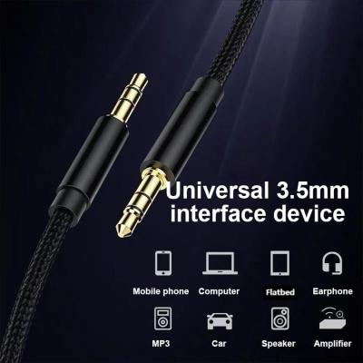 China Yuxuan Plug & Play 1 2 3 Meter Nylon Braided Audio Transmit 3.5Mm Connectors To 3.5Mm Jack Speaker Aux Audio Cable for sale