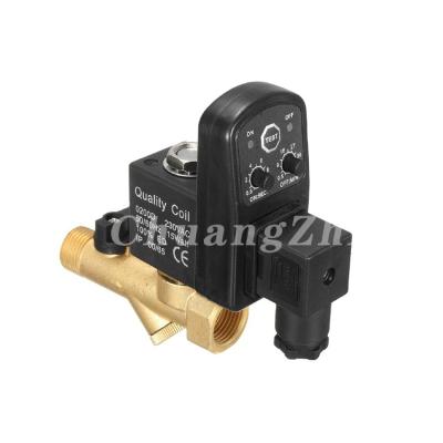 China Hotels Brass Electric Electronic Drain Valve, With Timer For Water, 220v, 110v, 24v, 16bar, 1/2 Inch for sale