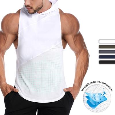 China QUICK DRY TLF SPORTS Breathable Gym Fitness Pullover Men's Stringer Sleeve Opening Drop Tank Top Sleeveless Hoodie for sale