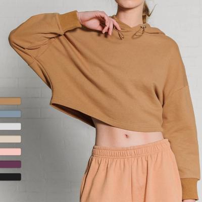 China 2022Wholesale Anti-Wrinkle Sports Sweaters Short Ins Women's Navel Hoodies Loose Pullover Top Coat for sale