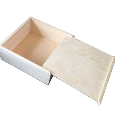 China China small wooden sliding lid box/cheap simple wooden packaging box/small wooden packing box for sale