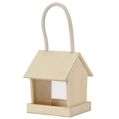 China Wholesale Small And Exquisite Breathable Rustic DIY Wooden Toy Plant Bird Feeder Wholesale Wooden Feeder for sale