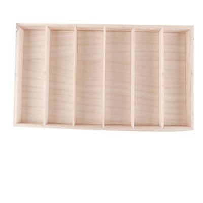 China Best Selling Fashion Simple Recyclable Modern Handmade Rectangular Natural Wood Glass Display Tray for sale