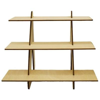 China Hot Sale 3 Tier Portable Folding Wood Shelf Craft Booth Organizer Product Display Adjustable Wide(Height) for sale