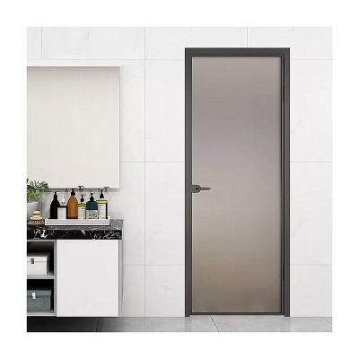 China Waterproof Single Extremely Narrow Aluminum Toilet Door High Quality Classic Casement Door for sale